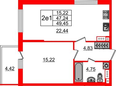 54,6 м², 2-комнатная квартира 16 900 000 ₽ - изображение 30