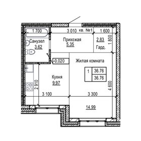 Квартира 36,8 м², 1-комнатная - изображение 1