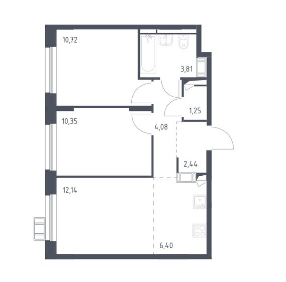 51,2 м², 3-комнатная квартира 8 990 000 ₽ - изображение 1