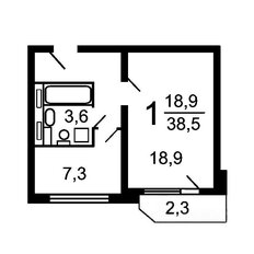 Квартира 40 м², 1-комнатная - изображение 3