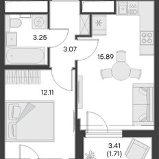 Квартира 36,3 м², 1-комнатная - изображение 3