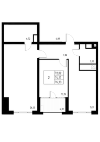 74,4 м², 2-комнатная квартира 14 239 501 ₽ - изображение 42