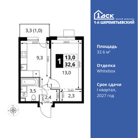 Квартира 32,6 м², 1-комнатная - изображение 1