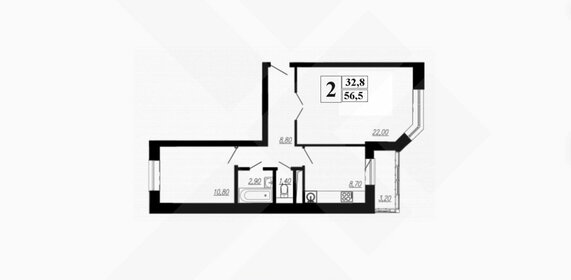 57,9 м², 2-комнатная квартира 5 900 000 ₽ - изображение 46