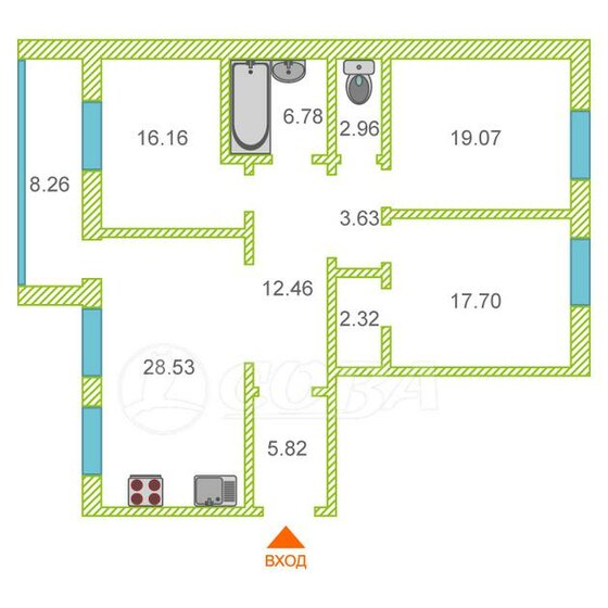 116 м², 3-комнатная квартира 13 250 000 ₽ - изображение 1