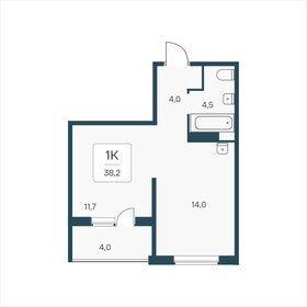 Квартира 38,2 м², 1-комнатная - изображение 1