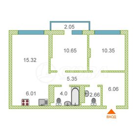 Квартира 60,4 м², 2-комнатная - изображение 1