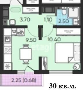 30 м², 1-комнатная квартира 4 850 000 ₽ - изображение 1