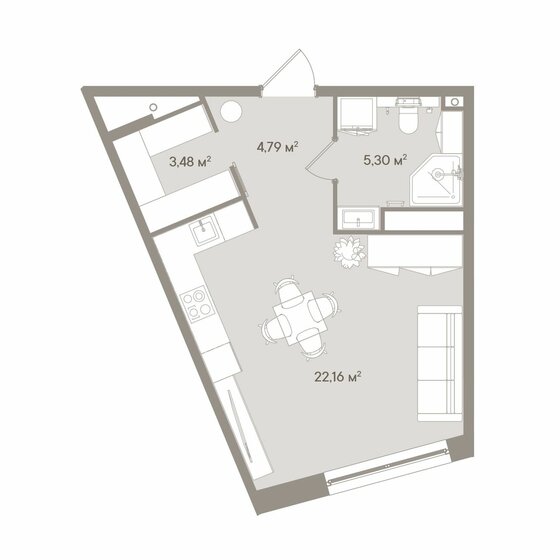 35,7 м², 1-комнатные апартаменты 35 980 112 ₽ - изображение 1