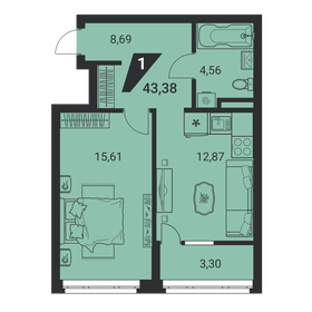 45,6 м², 1-комнатная квартира 6 703 200 ₽ - изображение 63