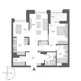 Квартира 63,1 м², 2-комнатная - изображение 1