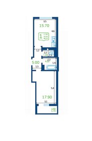 Квартира 46,5 м², 1-комнатная - изображение 1