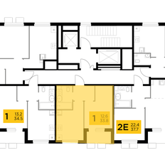 Квартира 33,8 м², 1-комнатная - изображение 2