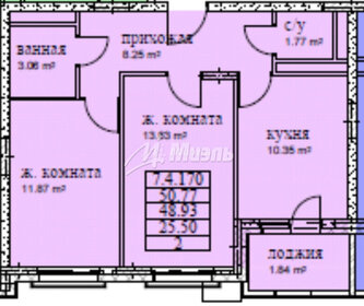 Квартира 48,9 м², 2-комнатная - изображение 1