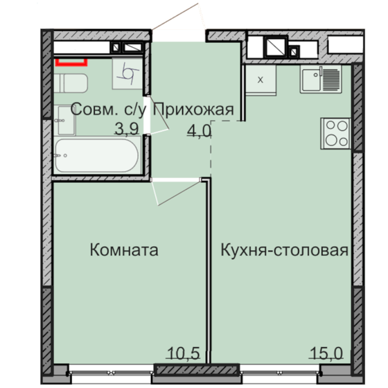 26 м², 1-комнатная квартира 3 421 560 ₽ - изображение 25