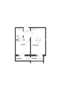 38 м², 1-комнатная квартира 4 709 520 ₽ - изображение 17