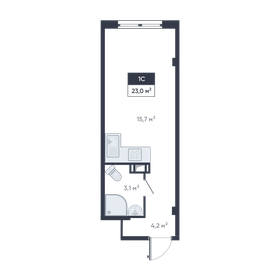 Квартира 23 м², студия - изображение 1