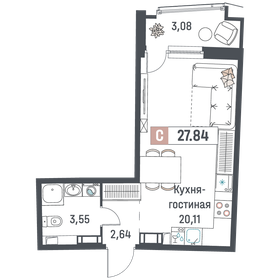 29 м², квартира-студия 4 500 000 ₽ - изображение 79