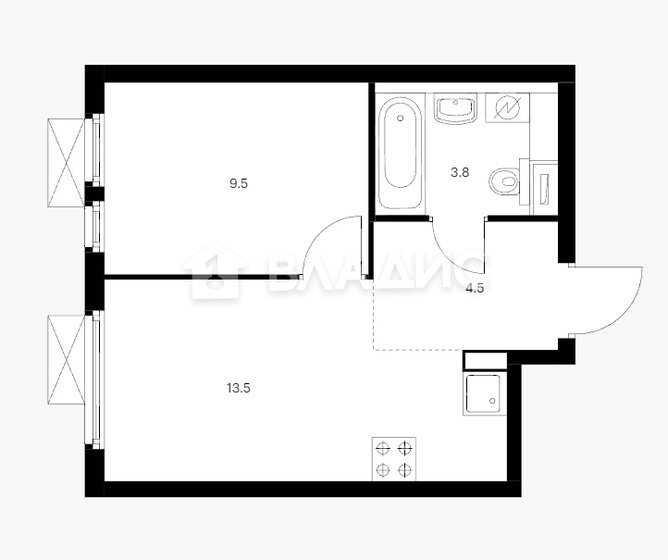 32 м², 1-комнатная квартира 11 999 000 ₽ - изображение 36