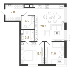 82 м², 2-комнатная квартира 22 000 000 ₽ - изображение 78