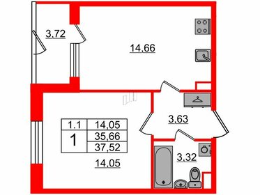 37,1 м², 1-комнатная квартира 6 700 154 ₽ - изображение 72