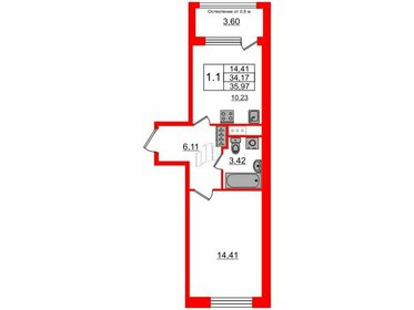 36,4 м², 1-комнатная квартира 12 400 131 ₽ - изображение 93