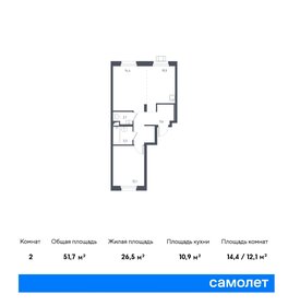 52,8 м², 3-комнатные апартаменты 6 300 000 ₽ - изображение 63