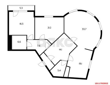 Квартира 129,7 м², 3-комнатная - изображение 1