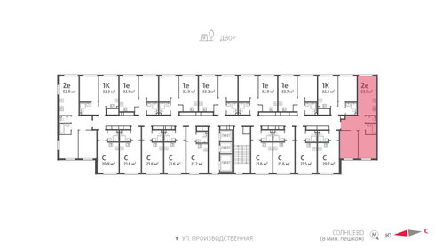 53,2 м², 2-комнатная квартира 18 856 846 ₽ - изображение 19