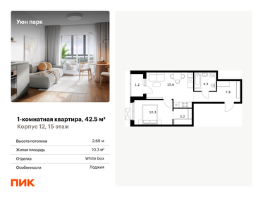 Квартира 42,5 м², 1-комнатная - изображение 1