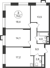 95 м², 3-комнатная квартира 22 800 000 ₽ - изображение 161