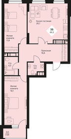 Квартира 89,3 м², 3-комнатная - изображение 1