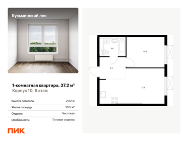 Квартира 37,2 м², 1-комнатная - изображение 1