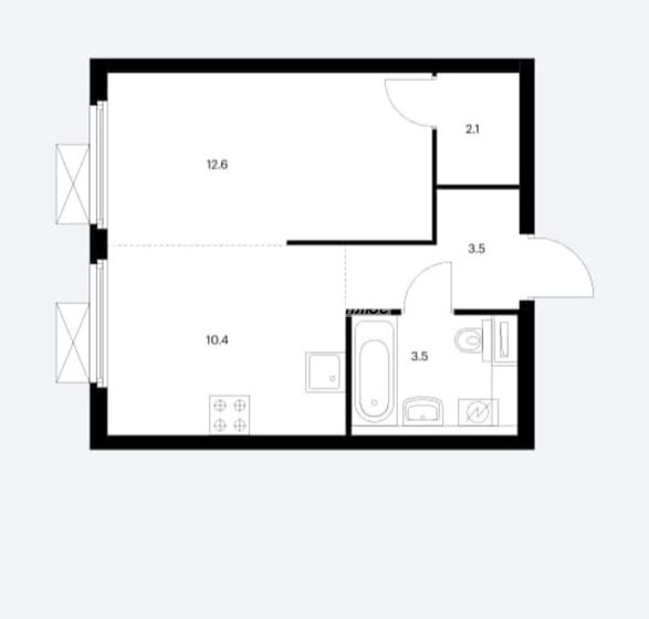 32,3 м², 1-комнатная квартира 11 500 000 ₽ - изображение 23