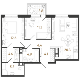 69,2 м², 2-комнатная квартира 21 359 056 ₽ - изображение 74