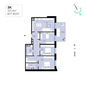 107 м², 3-комнатная квартира 47 615 000 ₽ - изображение 11