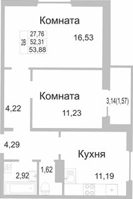 52,7 м², 2-комнатная квартира 4 007 480 ₽ - изображение 35