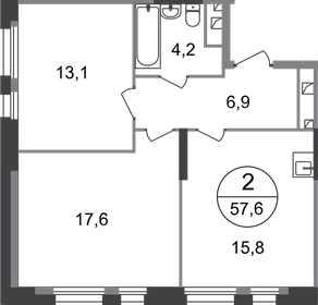 57,6 м², 2-комнатная квартира 13 541 294 ₽ - изображение 29