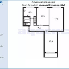 Квартира 60,7 м², 3-комнатная - изображение 2