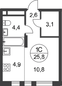 28,4 м², квартира-студия 8 372 230 ₽ - изображение 26