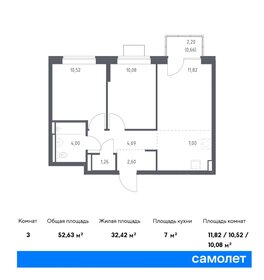 Квартира 52,6 м², 2-комнатная - изображение 1