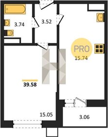 Квартира 39,6 м², 1-комнатная - изображение 1