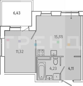 Квартира 42 м², 1-комнатная - изображение 1