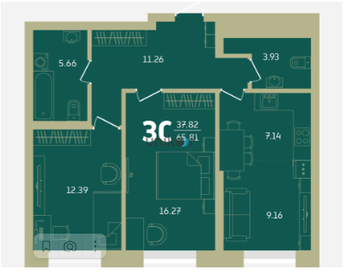 65,8 м², 3-комнатные апартаменты 7 897 198 ₽ - изображение 33