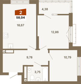 59,5 м², 2-комнатная квартира 8 290 000 ₽ - изображение 11