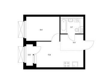 Квартира 30,2 м², 1-комнатная - изображение 1