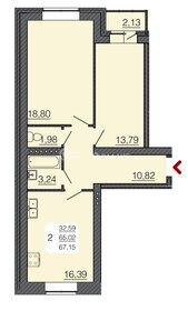 Квартира 66,1 м², 2-комнатная - изображение 1