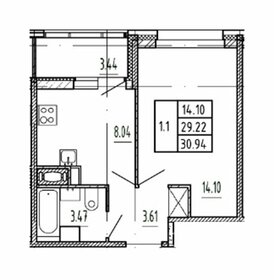 Квартира 30,9 м², 1-комнатная - изображение 1