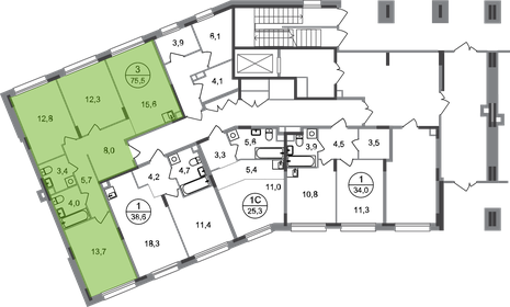 78,3 м², 3-комнатная квартира 18 500 000 ₽ - изображение 61