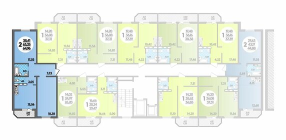 Квартира 65 м², 2-комнатная - изображение 1